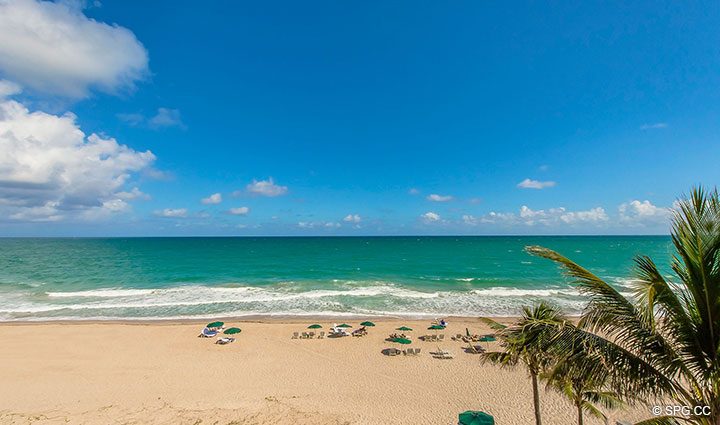 Unobstructed Beach Views from Oceanfront Villa 7 at The Palms, Luxury Oceanfront Condominiums Fort Lauderdale, Florida 33305