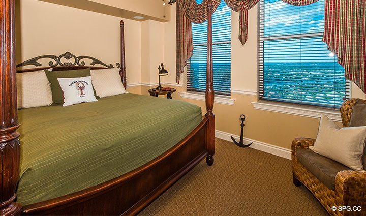 Guest Room inside Penthouse Residence 27D, Tower II at The Palms, Luxury Oceanfront Condos in Fort Lauderdale, Florida, 33305