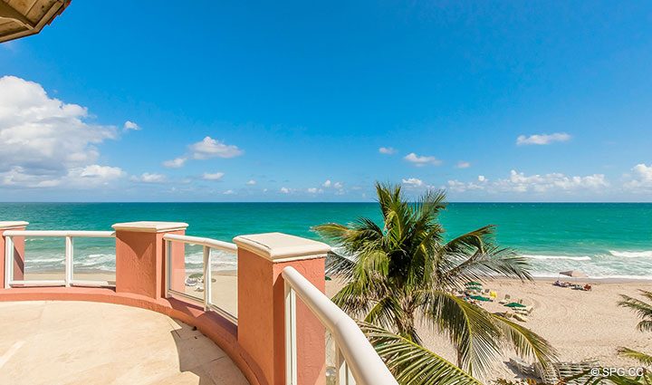 Fourth Floor Beachfront Terrace for Oceanfront Villa 7 at The Palms, Luxury Oceanfront Condominiums Fort Lauderdale, Florida 33305