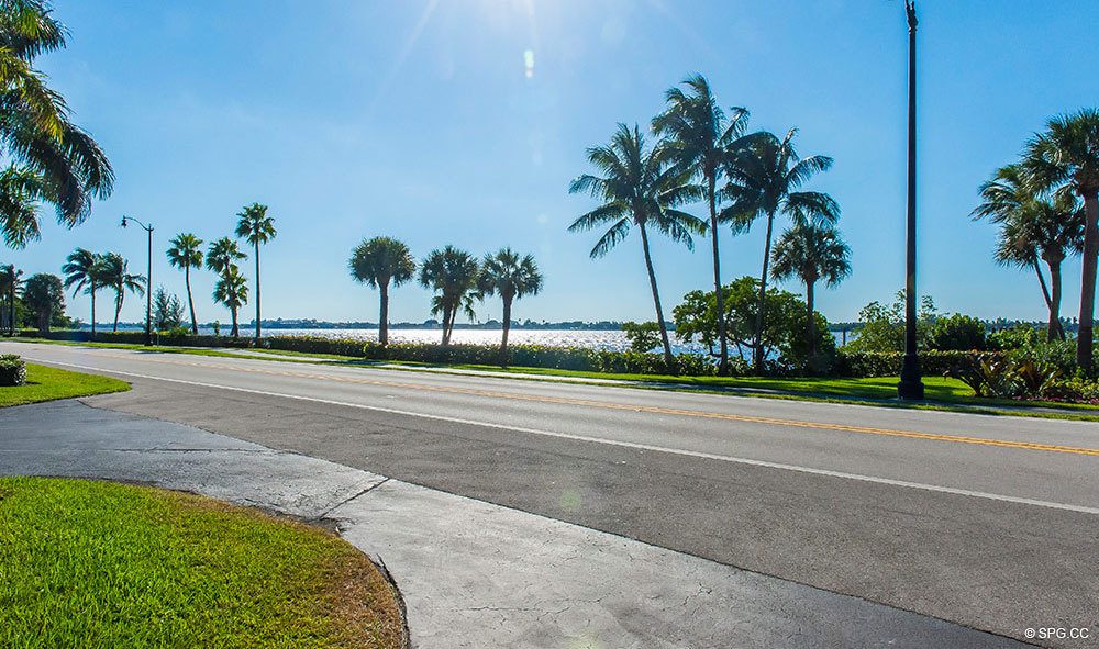 Entrance Overlooking Intracoastal at The Oasis, Luxury Oceanfront Condos in Palm Beach, Florida 33480.