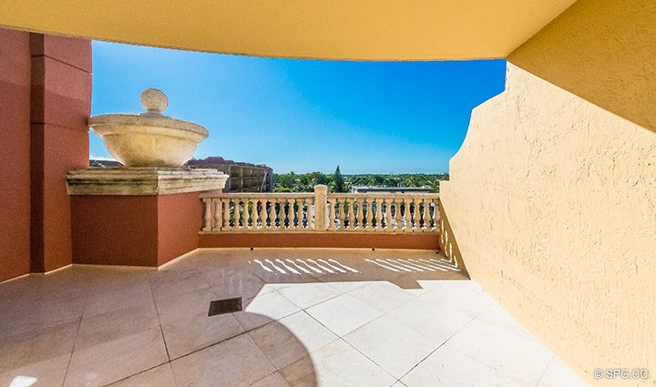 Master Bedroom Terrace for Residence 5D, Tower I at The Palms, Luxury Oceanfront Condominiums Fort Lauderdale, Florida 33305