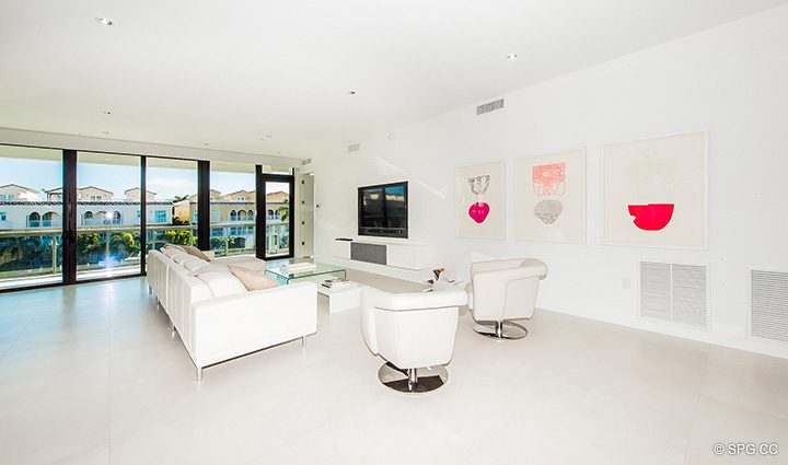Spacious Living Room in Residence 301 at AquaVita Las Olas, Luxury Waterfront Condos Fort Lauderdale, Florida 33301