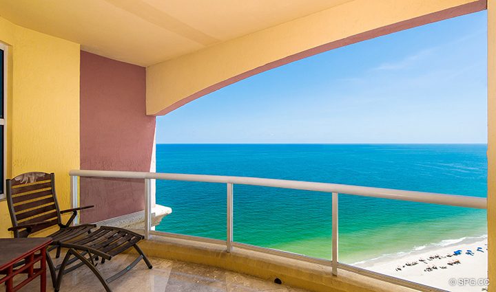 Oceanfront Terrace for Residence 24A, Tower II at The Palms, Luxury Oceanfront Condominiums Fort Lauderdale, Florida 33305