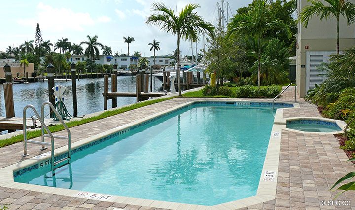 Pool at Residence 204 at The Landings at Las Olas, Luxury Waterfront Condominiums Fort Lauderdale, Florida 33305