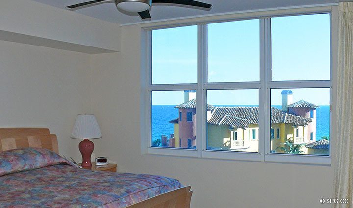 View from Master Bedroom at Luxury Oceanfront Residence 7F, Tower II, The Palms Condominiums, 2110 North Ocean Boulevard, Fort Lauderdale Beach, Florida 33305, Luxury Seaside Condos