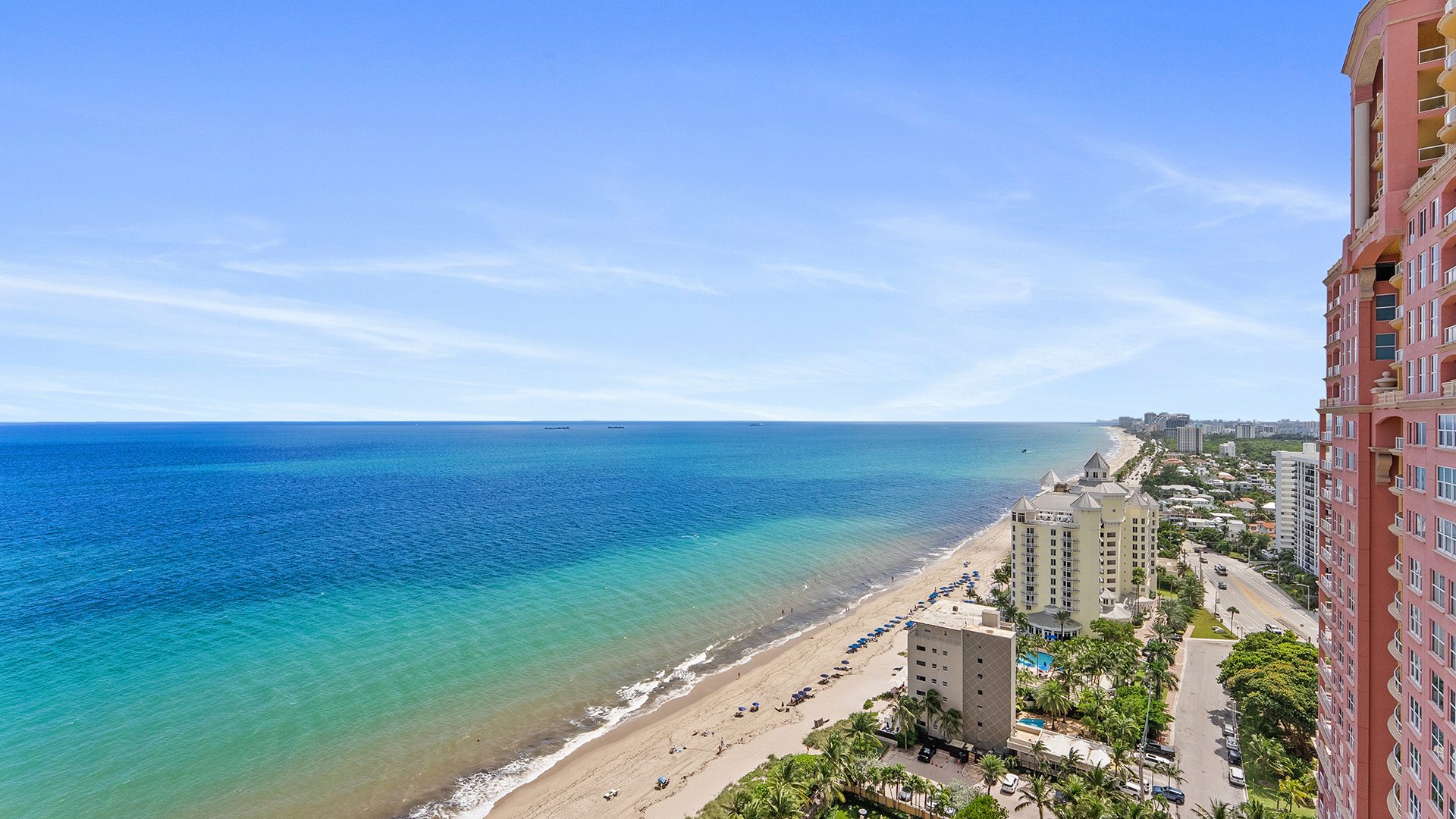 Oceanfront Terrace for Residence 24A, Tower II at The Palms, Luxury Oceanfront Condominiums Fort Lauderdale, Florida 33305
