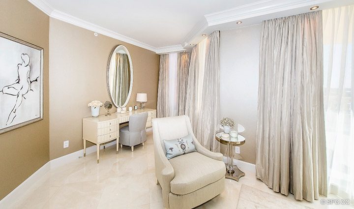 Master Suite inside Residence 5D, Tower I at The Palms, Luxury Oceanfront Condominiums Fort Lauderdale, Florida 33305