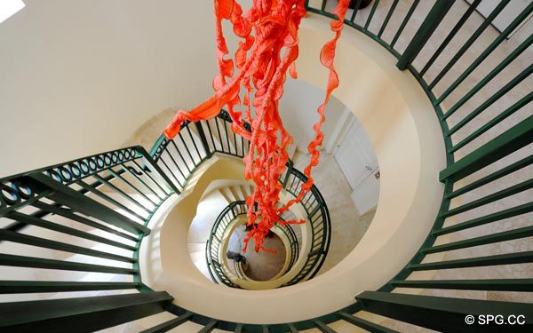 Staircase - Oceanfront Villa VI, The Palms luxury oceanfront condo, 2130 North Ocean Boulevard, Fort Lauderdale Beach, Florida 33305