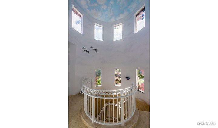 Top of Spiral Staircase in Oceanfront Villa 7 at The Palms, Luxury Oceanfront Condominiums Fort Lauderdale, Florida 33305