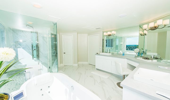 Master Bathroom in Residence 12B, Tower I at The Palms, Luxury Oceanfront Condominiums Fort Lauderdale, Florida 33305