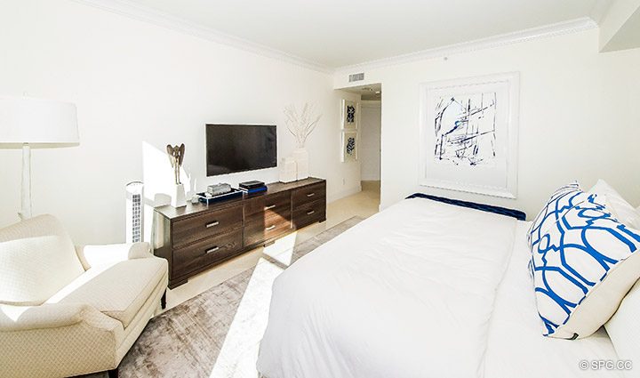 Guest Bedroom inside Residence 5D, Tower I at The Palms, Luxury Oceanfront Condominiums Fort Lauderdale, Florida 33305