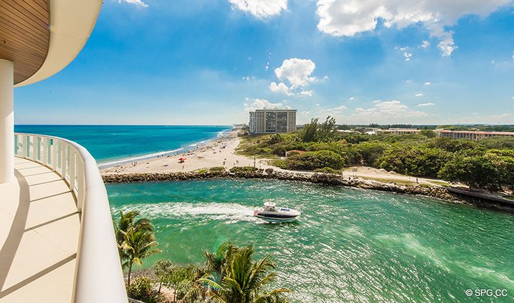 Terrace Views from Residence 501 For Sale at 1000 Ocean, Luxury Oceanfront Condos in Boca Raton, Florida 33432.