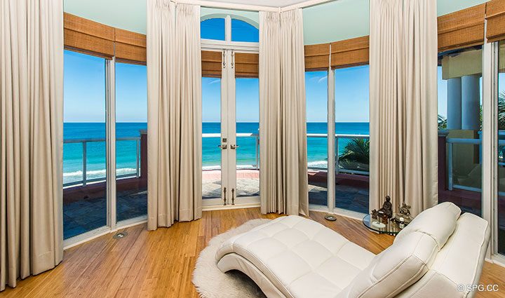 Master Bed with Terrace Access in Oceanfront Villa 1 at The Palms, Luxury Oceanfront Condominiums Fort Lauderdale, Florida 33305