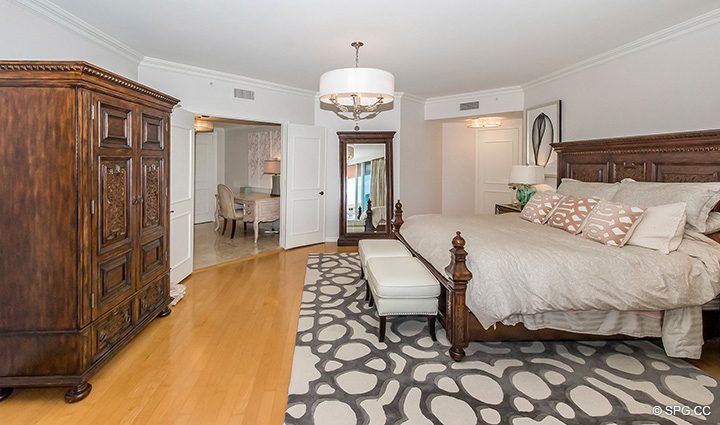 Large Master Suite inside Residence 12B, Tower I at The Palms, Luxury Oceanfront Condominiums Fort Lauderdale, Florida 33305