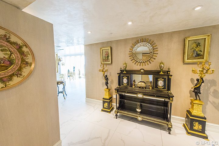 Foyer inside Residence 1106 at Acqualina, Luxury Oceanfront Condominiums in Sunny Isles Beach, Florida 33160