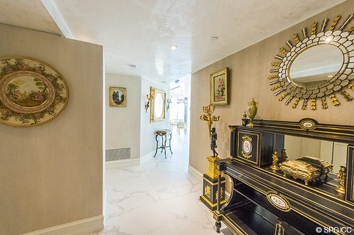 Foyer Hall in Residence 1106 at Acqualina, Luxury Oceanfront Condominiums in Sunny Isles Beach, Florida 33160