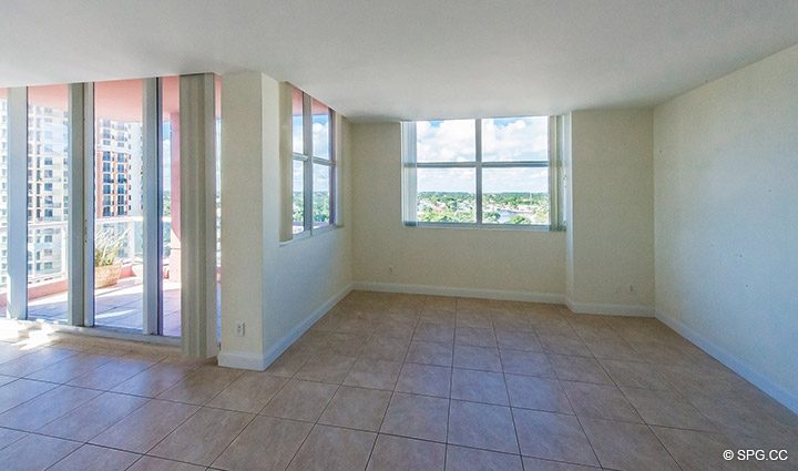 Living Room inside Residence 10E, Tower I at The Palms, Luxury Oceanfront Condominiums Fort Lauderdale, Florida 33305
