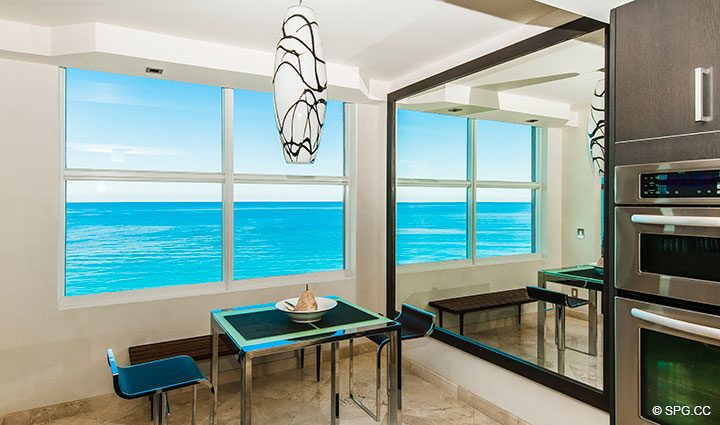 Breakfast Area inside Residence 11B, Tower I at The Palms, Luxury Oceanfront Condominiums Fort Lauderdale, Florida 33305