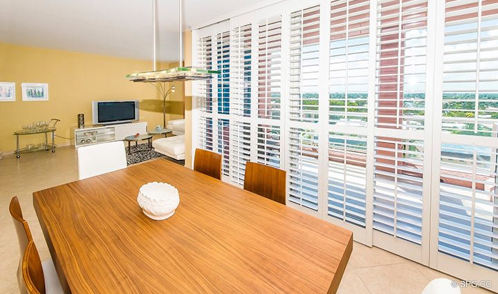 Dining Room in Residence 8B, Tower I at The Palms, Luxury Oceanfront Condominiums Fort Lauderdale, Florida 33305