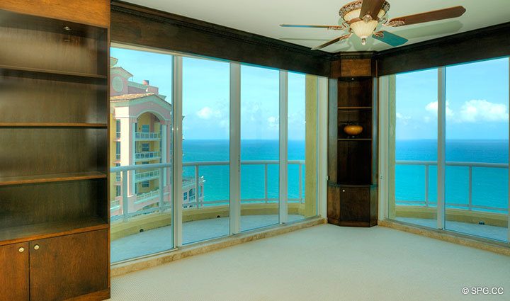 Bedroom 3 at Luxury Oceanfront Residence 31A, Tower I, The Palms Condominiums, 2100 North Ocean Boulevard, Fort Lauderdale, Florida 33305, Luxury Seaside Condos 