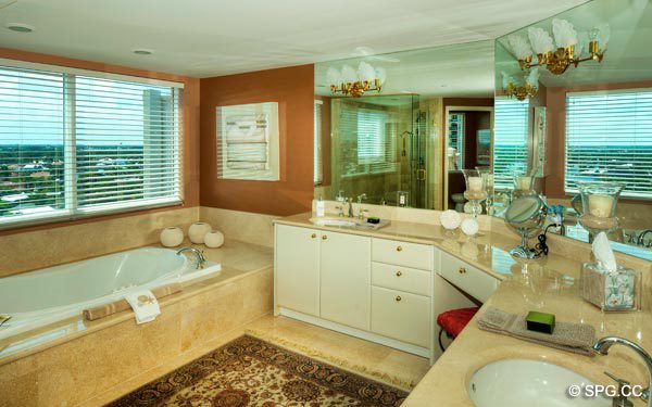 Master Bath, Residence 11E, Tower I, The Palms Oceanfront Condos, 2100 North Ocean Boulevard, Fort Lauderdale 33305, Miami, Luxury Seaside Condos