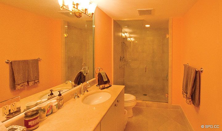 Master Bathroom at Luxury Oceanfront Residence 6B, Tower I, The Palms Condo, 2100 North Ocean Boulevard, Fort Lauderdale Beach, Florida 33305, Luxury Seaside Condos