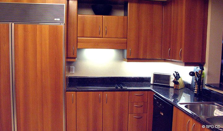 Kitchen at Luxury Oceanfront Residence 16D, Tower II, The Palms Condominiums, 2110 North Ocean Boulevard, Fort Lauderdale Beach,  Florida 33305, Luxury Seaside Condos