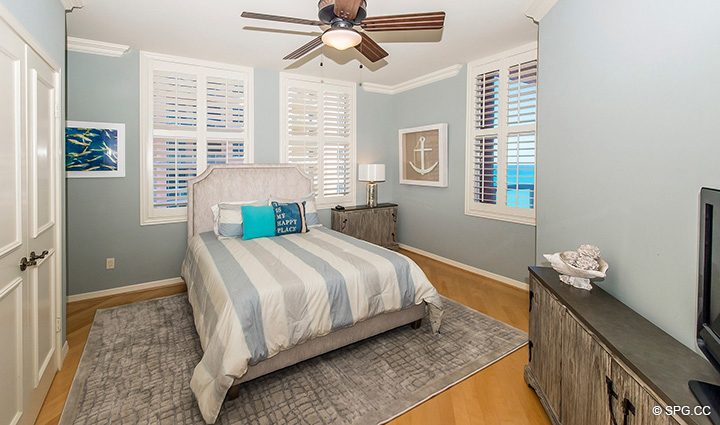 Guest Bedroom inside Residence 12B, Tower I at The Palms, Luxury Oceanfront Condominiums Fort Lauderdale, Florida 33305