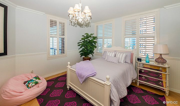 Guest Bedroom in Residence 12B, Tower I at The Palms, Luxury Oceanfront Condominiums Fort Lauderdale, Florida 33305