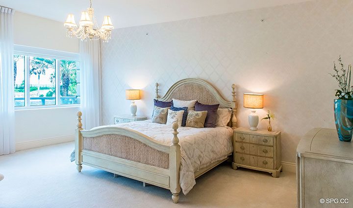 Master Bedroom inside Residence 204 at Bellaria, Luxury Oceanfront Condominiums in Palm Beach, Florida 33480.