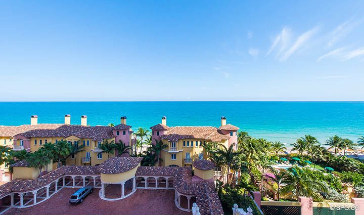 Oceanfront Terrace View from Residence 9B, Tower I at The Palms, Luxury Oceanfront Condos in Fort Lauderdale, Florida 33305.