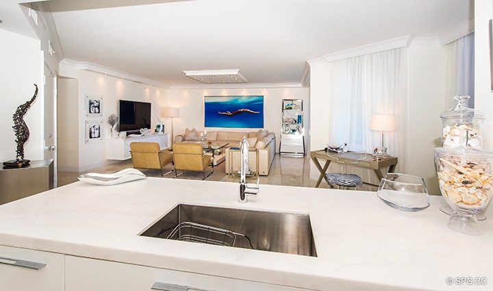 Open Kitchen View in Residence 5D, Tower I at The Palms, Luxury Oceanfront Condominiums Fort Lauderdale, Florida 33305