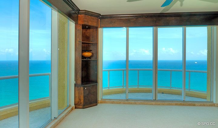 View from Bedroom 3 at Luxury Oceanfront Residence 31A, Tower I, The Palms Condominiums, 2100 North Ocean Boulevard, Fort Lauderdale, Florida 33305, Luxury Seaside Condos 