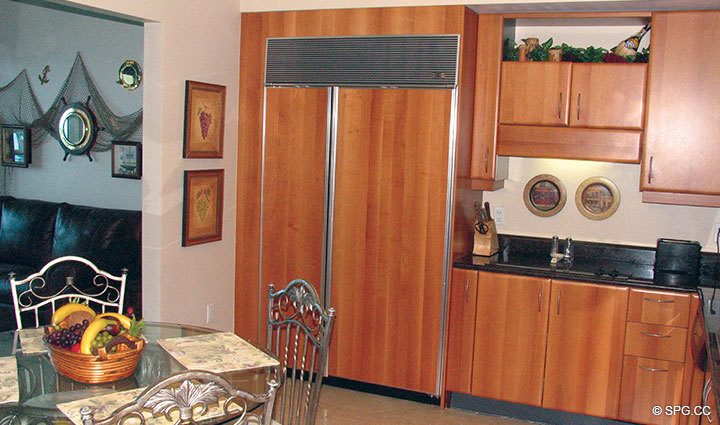 Kitchen at Luxury Oceanfront Residence 21D, Tower II, The Palms Condominiums, 2110 North Ocean Boulevard, Fort Lauderdale Beach, Florida 33305, Luxury Seaside Condos