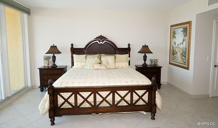 Master Bedroom at Luxury Oceanfront Residence 6D, Tower I, The Palms Condominiums, 2100 North Ocean Boulevard, Fort  Lauderdale Beach, Florida 33305, Luxury Seaside Condos