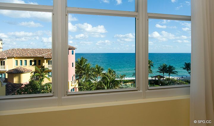View from Master Bedroom at Luxury Oceanfront Residence 6A, Tower I, The Palms Condominiums, 2100 North Ocean Boulevard, Fort Lauderdale Beach, Florida 33305, Luxury Seaside Condos