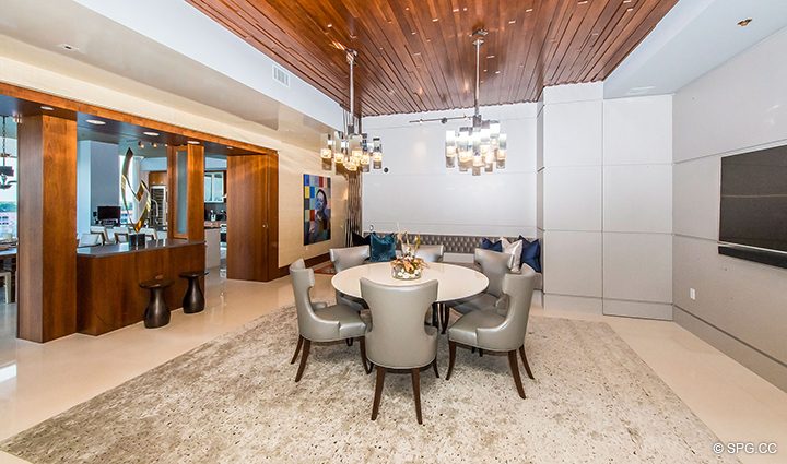 Dining Room in Residence 501 For Sale at 1000 Ocean, Luxury Oceanfront Condos in Boca Raton, Florida 33432.