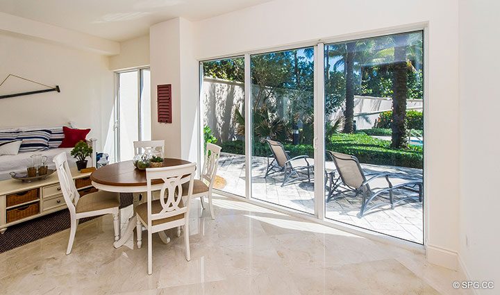 Personal Poolside Cabana for Residence 204 at Bellaria, Luxury Oceanfront Condominiums in Palm Beach, Florida 33480.