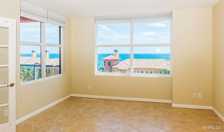 Living Room with Ocean Views inside Residence 7C, Tower I at The Palms, Luxury Oceanfront Condominium Located at 2100 North Ocean Boulevard,  Fort Lauderdale Beach, Florida 33305