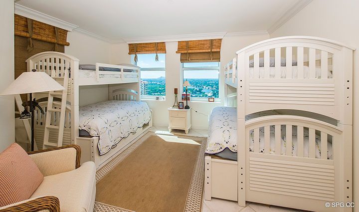 Guest Bedroom inside Residence 20E, Tower 2 at The Palms, Luxury Oceanfront Condominiums Fort Lauderdale, Florida 33305