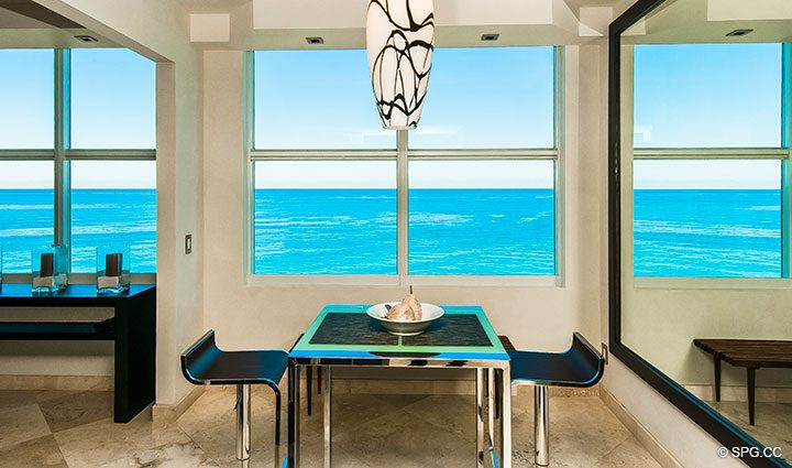 Breakfast Area Views from Residence 11B, Tower I at The Palms, Luxury Oceanfront Condominiums Fort Lauderdale, Florida 33305