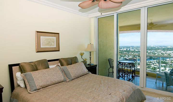 Guest Bedroom at Luxury Oceanfront Residence 28A, Tower II, The Palms Condominiums, 2110 North Ocean Boulevard, Fort Lauderdale Beach, Florida 33305, Luxury Seaside Condos