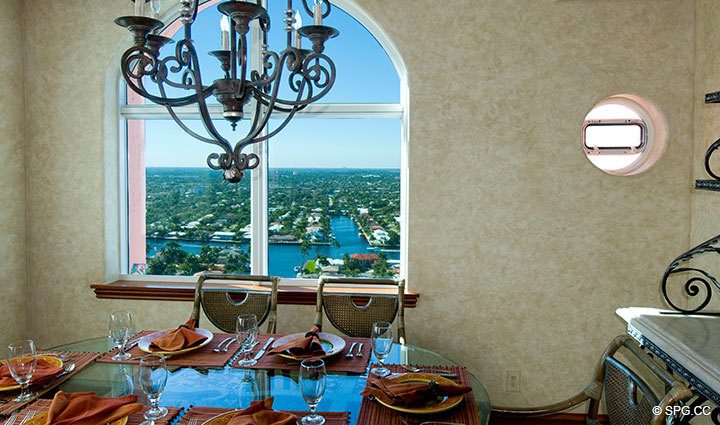 View from Breakfast Area at Luxury Oceanfront Residence 27D, Tower I, The Palms Condominium, 2100 North Ocean Boulevard, Fort Lauderdale Beach, Florida 33305, Luxury Seaside Properties