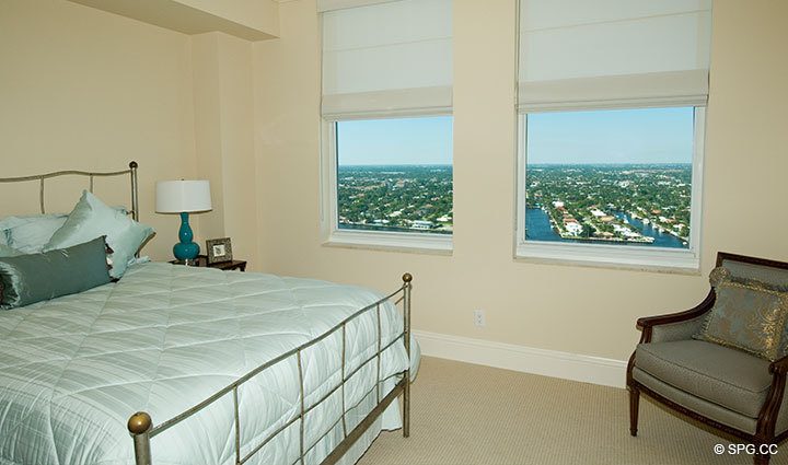 Guest Bedroom at Luxury Oceanfront Residence 26D, Tower I, The Palms Condominium, 2100 North Ocean Boulevard, Fort Lauderdale Beach, Florida 33305, Luxury Seaside Condos