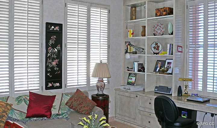 Office at Luxury Oceanfront Residence 20B, Tower I, The Palms Condominiums, 2100 North Ocean Boulevard, Fort Lauderdale Beach, Florida 33305, Luxury Seaside Condos