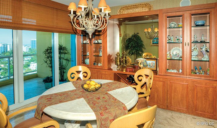 Custom Built-Ins at Luxury Oceanfront Residence 18D, Tower II, The Palms Condominiums, 2110 North Ocean Boulevard, Fort Lauderdale Beach, Florida 33305, Luxury Seaside Condos