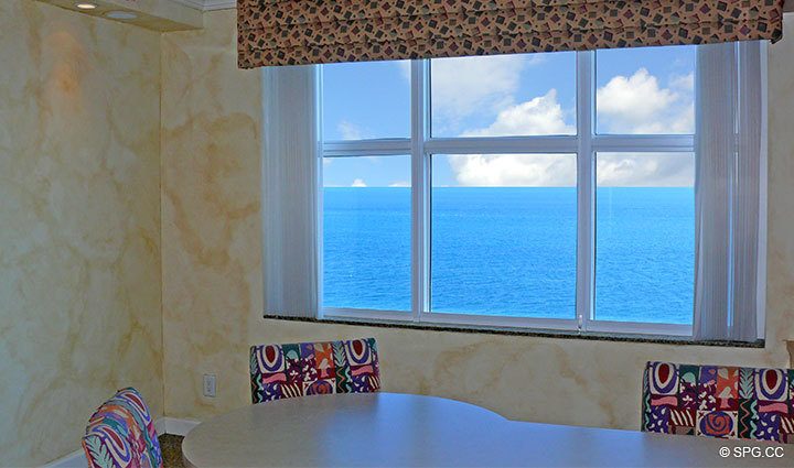 View from Breakfast Area at Luxury Oceanfront Residence 15D, Tower I, The Palms Condominiums, 2100 North Ocean Boulevard, Fort Lauderdale Beach, Florida 33305, Luxury Seaside Condos