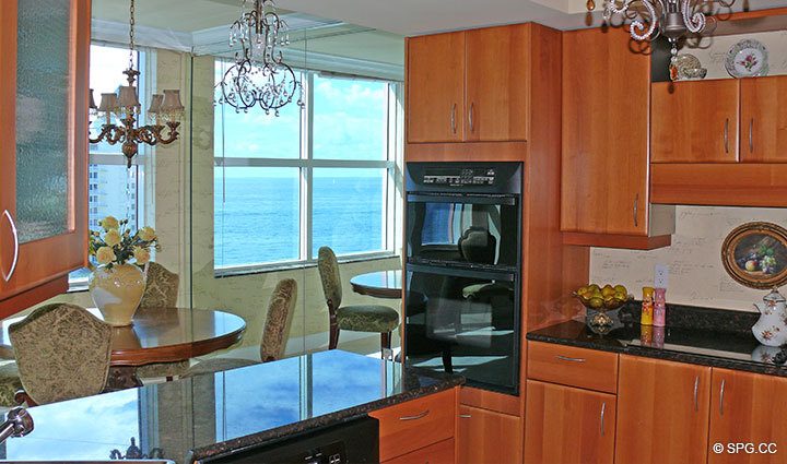 Kitchen Luxury Oceanfront Residence 11B, Tower II, The Palms Condominium, 2110 North Ocean Boulevard,  Fort Lauderdale, Florida 33305, Luxury Seaside Condos