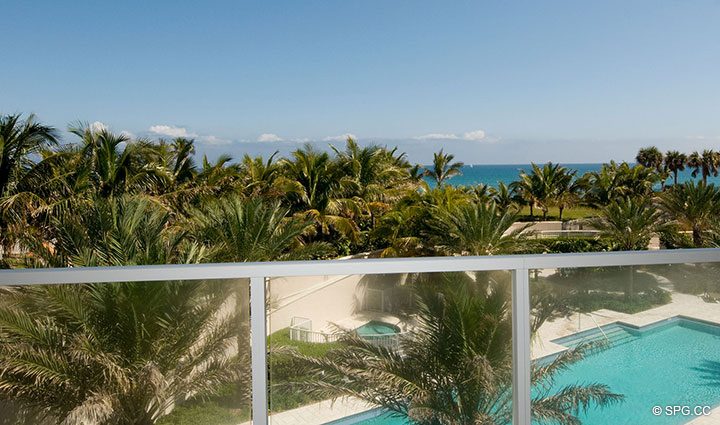 View from Terrace at Residence 304 at Bellaria, Luxury Oceanfront Condominiums in Palm Beach, Florida 33480.