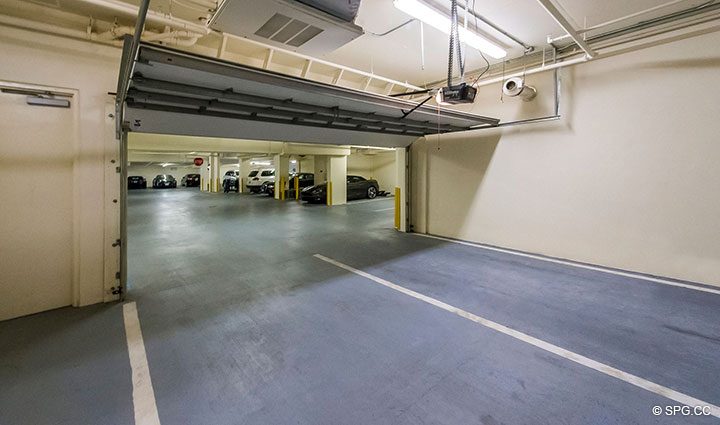 Air Conditioned 2 Car Garage for Residence 204 at Bellaria, Luxury Oceanfront Condominiums in Palm Beach, Florida 33480.